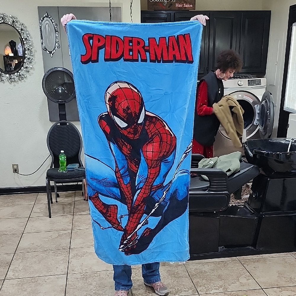 SPIDER-MAN BLUE and RED KID'S BEACH TOWEL